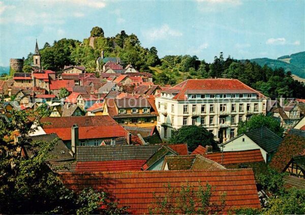 Lindenfels Odenwald Blick über die Altstadt Burgruine Perle