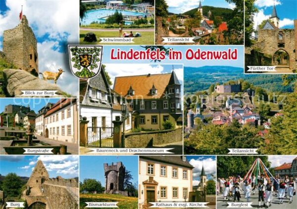 Lindenfels Odenwald Burg Schwimmbad Baureneck Drachenmuseum