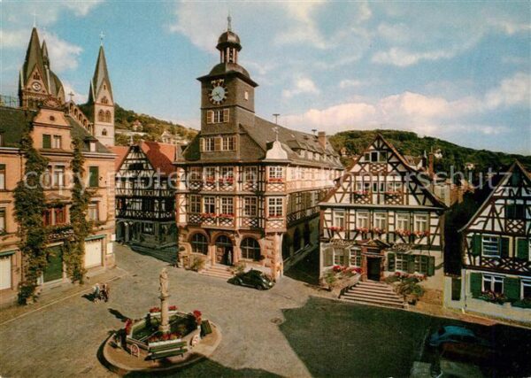 Heppenheim Bergstrasse Marktplatz Rathaus Gaststätte Goldener