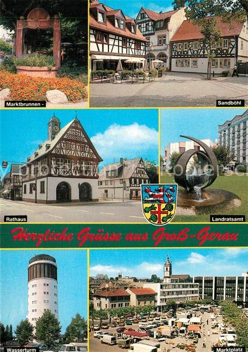 Gross-Gerau Marktbrunnen Sandböhl Rathaus Fachwerkh