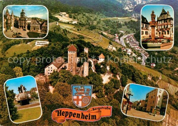 Heppenheim Bergstrasse Altstadt Brunnen Fussgängerzone Starken