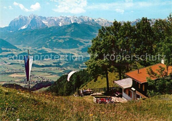 Koessen Tirol Taubenseehütte Blick ins Tal Alpenpanor