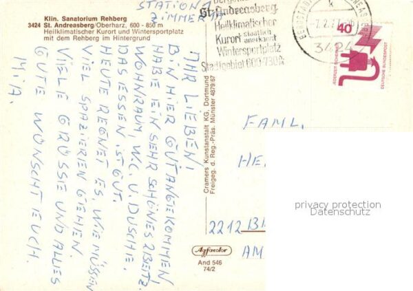 St Andreasberg Harz Sanatorium Rehberg Fliegeraufnahme – Bild 2
