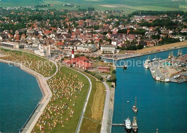 Buesum Nordseebad Strand Hafen Fliegeraufnahme