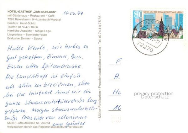 Huzenbach Hotel Gasthof Zum Schloss Murgtal Flieg – Bild 2