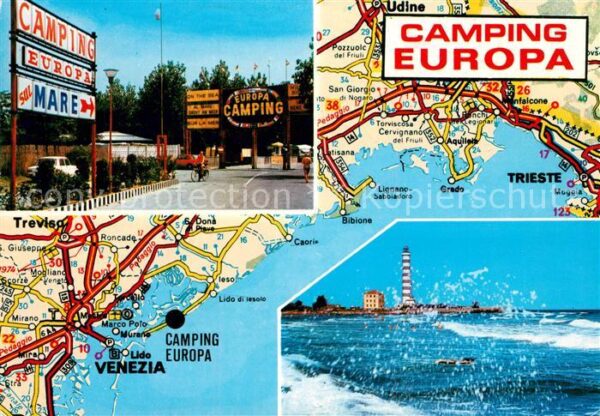 Cavallino Venezia Camping Europa Leuchtturm Landkarte Adr