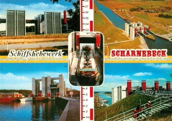 Scharnebeck Lueneburg Schiffshebewerk Frachtkahn Bauwerk Flie