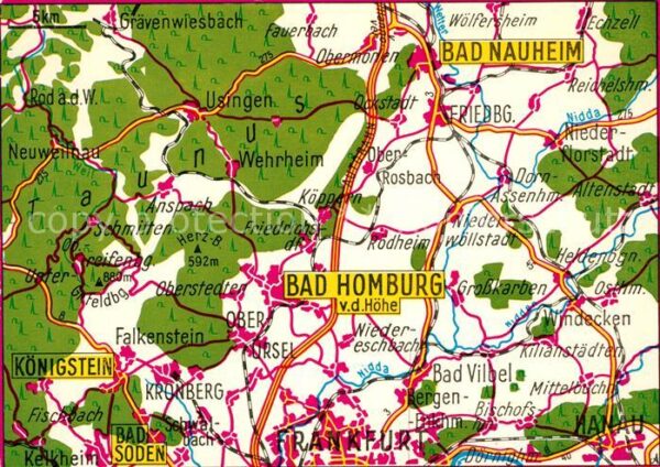 Bad Homburg Landkarte Frankfurt Bad Soden Königstei