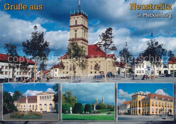 Neustrelitz Markt Stadtkirche Schlossgarten Rathaus