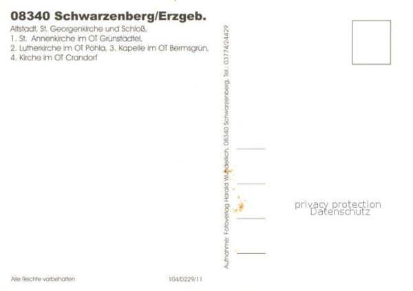 Schwarzenberg Erzgebirge Sankt Annenkirche Grünstädtel Lutherkir – Bild 2