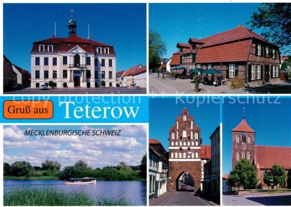 Teterow Mecklenburg Vorpommern Rathaus Stadtmühle Teterower See Malche