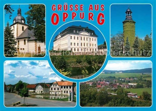 Oppurg Kirche Schloss Schlossturm Kolba Dorfpl