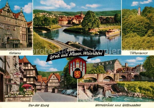 Hannoversch Muenden Rathaus Tillyschanze Vor der Burg Werra