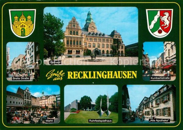 Recklinghausen Westfalen Breite Stra?e Rathaus Markt Alte Apothe