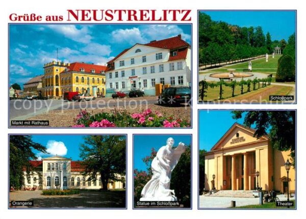 Neustrelitz Markt Rathaus Schlosspark Orangerie Sta