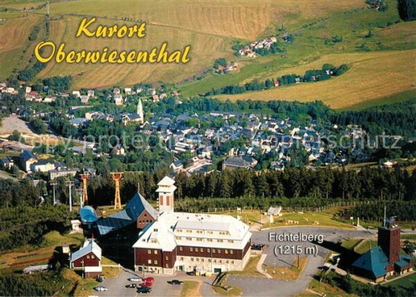 Oberwiesenthal Erzgebirge Fliegeraufnahme mit Fichtelberg