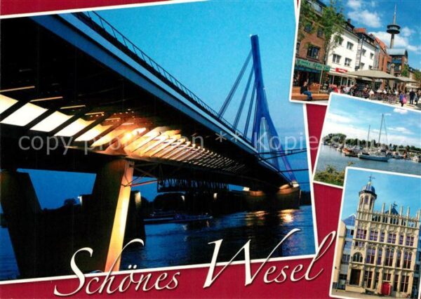 Wesel Rhein Brücke Hafen
