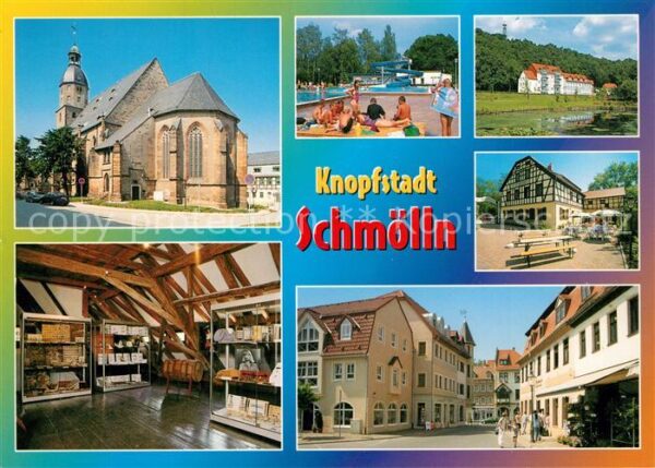 Schmoelln Thueringen Kirche Freibad Aussichtsturm Knopfmuseu