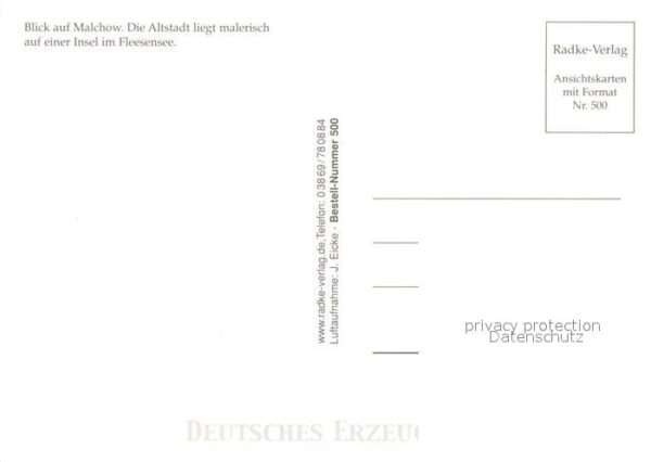 Malchow Fliegeraufnahme Stadt auf Insel im Flee – Bild 2