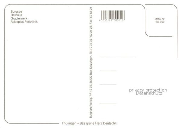 Bad Salzungen Burgsee Rathaus Gradierwerk Asklepos Pa – Bild 2