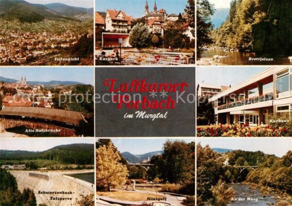Forbach Baden Kurpark Alte Holzbr?cke Kurhaus Murg Mi