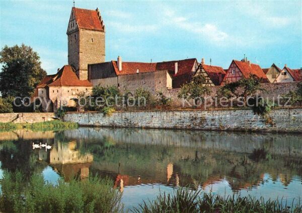 Dinkelsbuehl Rothenburger Tor Parkweiher