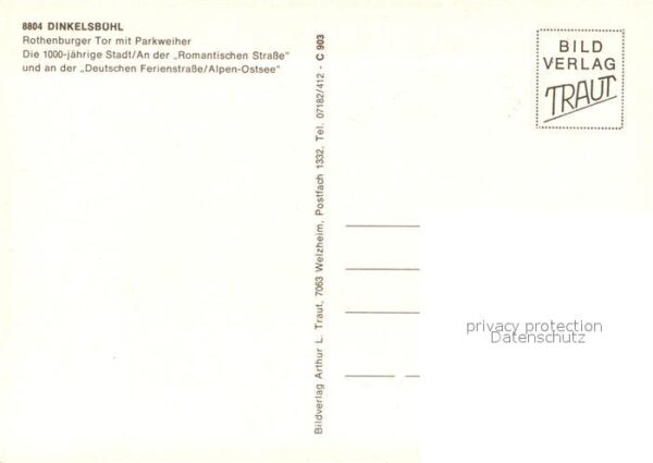 Dinkelsbuehl Rothenburger Tor Parkweiher – Bild 2