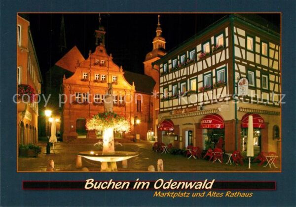 Buchen Baden Marktplatz Altes Rathaus Abendstimmung