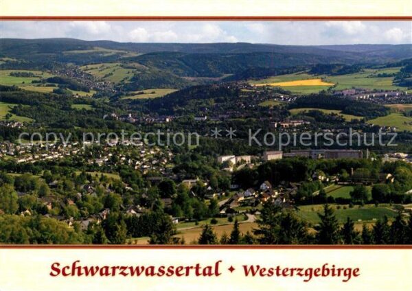 Schwarzwassertal Erzgebirge Blick vom König Albert Turm Spiegelwald