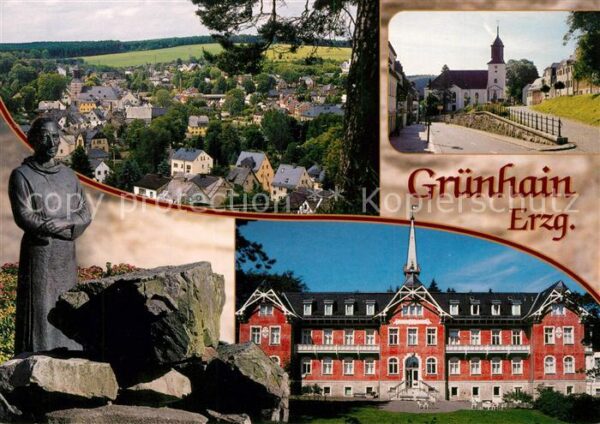 Gruenhain Erzgebirge Ortsansicht Mönch Stadtkirche AWO Mutte