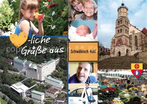 Schwaebisch Hall Sankt Michaelskirche Fliegeraufnahme Ma