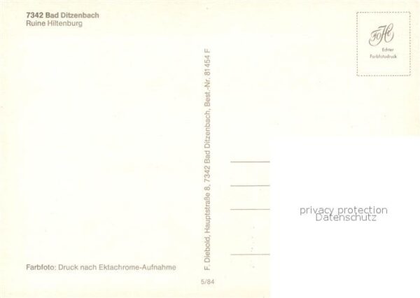 Ditzenbach Bad Ruine Hiltenburg – Bild 2