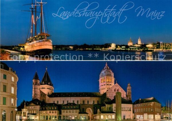 Mainz Rhein Nachtaufnahmen