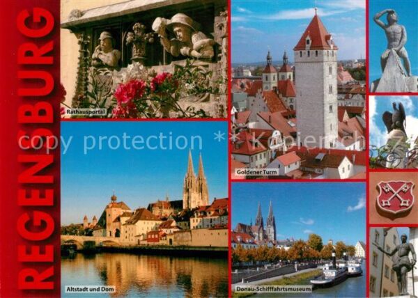 Regensburg Rathausportal Altstadt Dom Donau Schiff