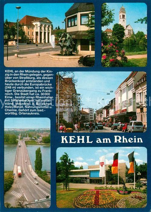 Kehl Rhein Landesgrenze Deutschland Frankreich Sta