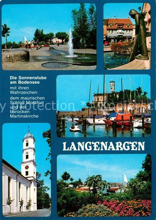 Langenargen Bodensee Hafen Kirche Brunnen Statue