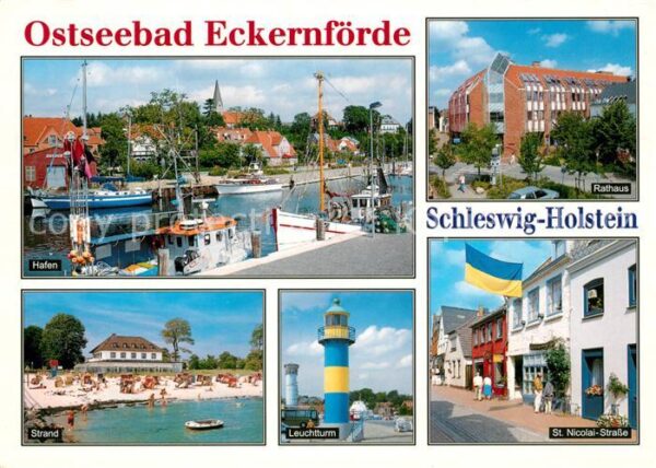 Eckernfoerde Hafen Strand Leuchtturm Sankt Nicolai S