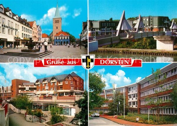 Dorsten Stadtansichten Brunnen Rathaus