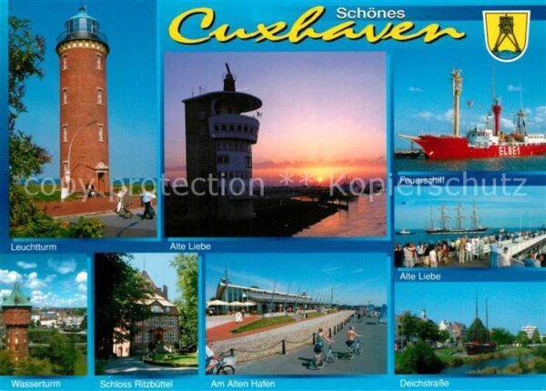 Cuxhaven Nordseebad Leuchtturm Alte Liebe Feuerschiff Wasse
