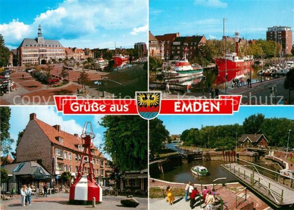 Emden Ostfriesland Rathaus Hafen Boje Schleuse