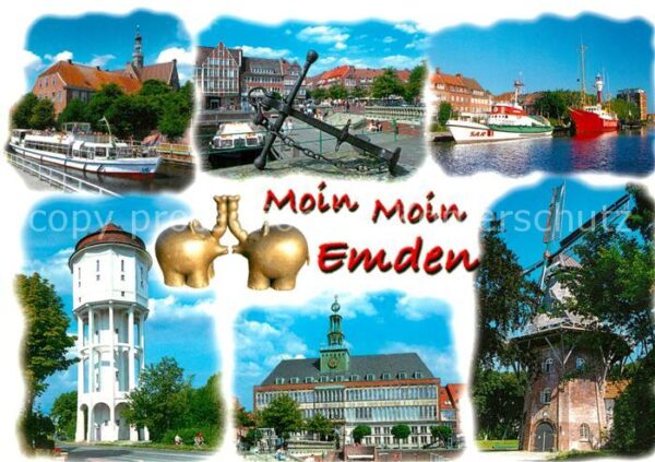 Emden Ostfriesland Mühle Anker Hafen Ottifant Rathaus