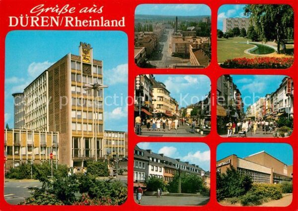 Dueren Rheinland Rathaus Stadthalle Einkaufsstraße