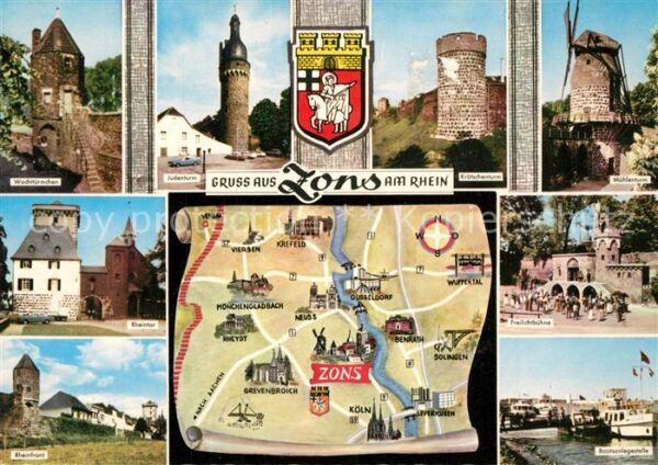 Zons Wehrtürmchen Rheintor Rheinfront Judent