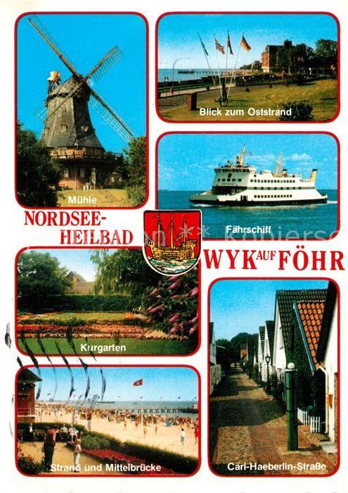 Wyk Foehr Mühle Oststrand Fährschiff Kurgarten St