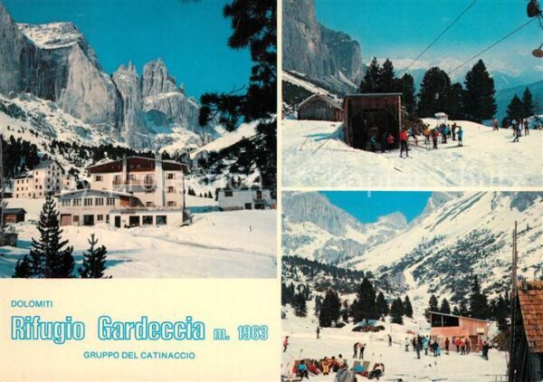 Rifugio Gardeccia Gardecciahuette Berghaus Wintersportplatz Dolomiten