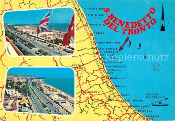 San Benedetto del Tronto Panorama Küste Landkarte