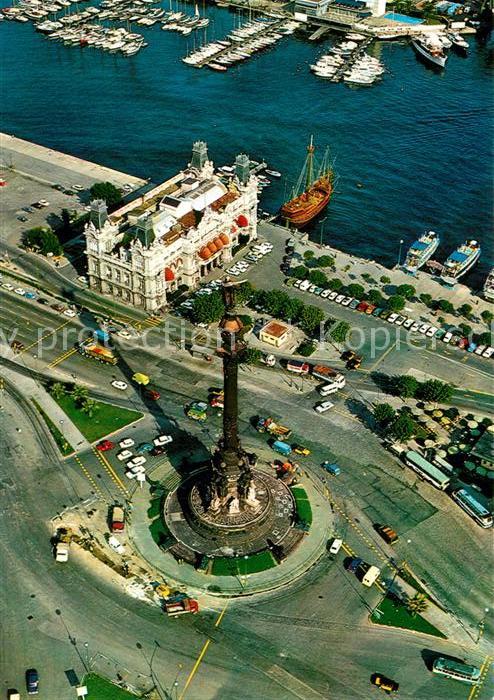 Barcelona Cataluna Monumento a Colon vista aerea