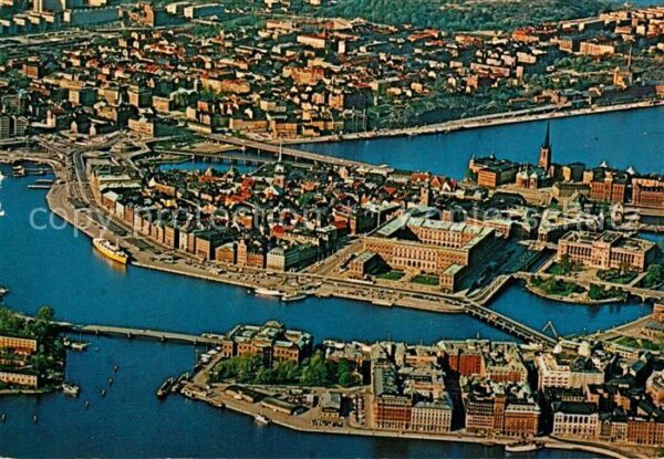Stockholm Old Town and the Södermalm aerial view