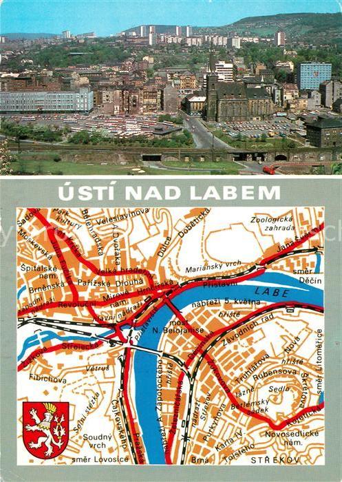 Usti nad Labem Stadtpanorama Stadtplan