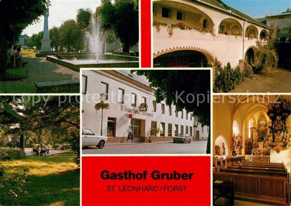 St Leonhard Forst Niederoesterreich Gasthof Pension Gruber Hauptplatz Sprin